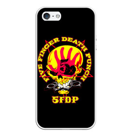 Чехол для iPhone 5/5S матовый с принтом Five Finger Death Punch (FFDP) , Силикон | Область печати: задняя сторона чехла, без боковых панелей | Тематика изображения на принте: 5fdp | america | death | ffdp | finger | five | hard | metal | music | punch | rock | skull | states | united | usa | америка | метал | музыка | рок | сша | хард | череп