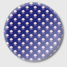 Значок с принтом Осьминоги ,  металл | круглая форма, металлическая застежка в виде булавки | Тематика изображения на принте: cute | octopus | милый | морское | осьминог | осьминожка | паттерн | тентакли | щупальца