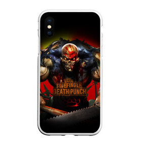 Чехол для iPhone XS Max матовый с принтом Five Finger Death Punch Skull , Силикон | Область печати: задняя сторона чехла, без боковых панелей | album cover | art | butcher | dark art | ffdp | ffdp мерч | five finger death punch merch | five finger death punch мерч | got your six | heavy metal | skull | арт | иллюстрация | мясник | обложка альбома