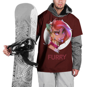 Накидка на куртку 3D с принтом Furry fox , 100% полиэстер |  | furry | furry fox | антропоморфное животное | животные | зверь | лиса | фурри | человек