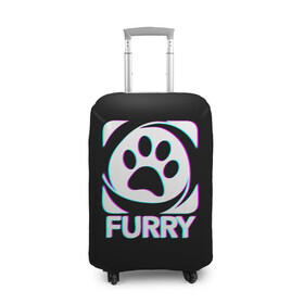 Чехол для чемодана 3D с принтом Furry , 86% полиэфир, 14% спандекс | двустороннее нанесение принта, прорези для ручек и колес | furry | антропоморфные животные | лапа | логотип | люди животные | отпечаток | след | фурри | фурри фэндом | эмблема