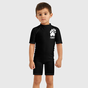 Детский купальный костюм 3D с принтом Furry , Полиэстер 85%, Спандекс 15% | застежка на молнии на спине | furry | антропоморфные животные | лапа | логотип | люди животные | отпечаток | след | фурри | фурри фэндом | эмблема
