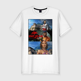 Мужская футболка хлопок Slim с принтом Dead Island | Мертвый остров , 92% хлопок, 8% лайкра | приталенный силуэт, круглый вырез ворота, длина до линии бедра, короткий рукав | dead island | видеоигра | зомби | компьютерная игра | мертвый остров | про зомби