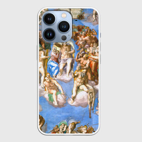 Чехол для iPhone 13 Pro с принтом Микеланджело страшный суд ,  |  | буонарроти | картина | микеланджело | последний | приговор | страшный | суд | фреска