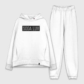 Женский костюм хлопок Oversize с принтом SODA LUV ,  |  | luv | mayot | melon | music | og buda | seemee | soda | sodaluv | бигасс | коми | лав | лого | логотип | лув | мелон | сода