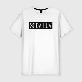 Мужская футболка хлопок Slim с принтом SODA LUV , 92% хлопок, 8% лайкра | приталенный силуэт, круглый вырез ворота, длина до линии бедра, короткий рукав | luv | mayot | melon | music | og buda | seemee | soda | sodaluv | бигасс | коми | лав | лого | логотип | лув | мелон | сода