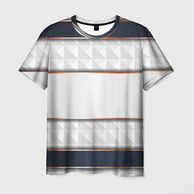 Мужская футболка 3D с принтом White 3d lines , 100% полиэфир | прямой крой, круглый вырез горловины, длина до линии бедер | Тематика изображения на принте: 3d | 3д | sport | абстракция | линии | паттерн | соты | спортивный стиль | текстуры
