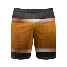 Мужские шорты спортивные с принтом 3d gold  black ,  |  | 3d | 3д | sport | абстракция | линии | паттерн | соты | спортивный стиль | текстуры