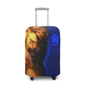 Чехол для чемодана 3D с принтом Furry lion , 86% полиэфир, 14% спандекс | двустороннее нанесение принта, прорези для ручек и колес | furry | lion | антропоморфные животные | лев | люди животные | разбойник | фурри | фурри фэндом