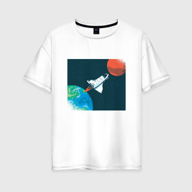 Женская футболка хлопок Oversize с принтом Маск SpaceX миссия на марс , 100% хлопок | свободный крой, круглый ворот, спущенный рукав, длина до линии бедер
 | earth | elon musk | mars | nasa | red planet | roscosmos | space | space shuttle | star | stars | астронавт | илон маск | класная планета | космический пейзаж | космонавт | летит на марс | наса | планета земля | роскосмос | спейс экс | спейс