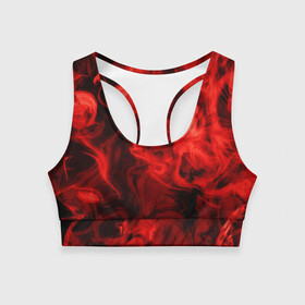 Женский спортивный топ 3D с принтом Красный Неоновый Дым , 82% полиэстер, 18% спандекс Ткань безопасна для здоровья, позволяет коже дышать, не мнется и не растягивается |  | neon | red | smoke | дым | неон