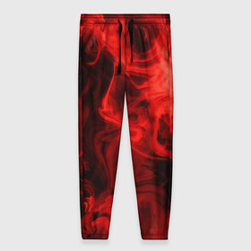 Женские брюки 3D с принтом Красный Неоновый Дым , полиэстер 100% | прямой крой, два кармана без застежек по бокам, с мягкой трикотажной резинкой на поясе и по низу штанин. В поясе для дополнительного комфорта — широкие завязки | neon | red | smoke | дым | неон