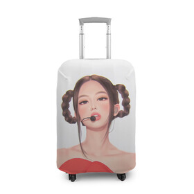 Чехол для чемодана 3D с принтом Sweet Jannie , 86% полиэфир, 14% спандекс | двустороннее нанесение принта, прорези для ручек и колес | black pink | blackpink | pop | блэк пинк | ким дженни | ким джи су | корейцы | лалиса манобан | музыка | поп | попса | розэ