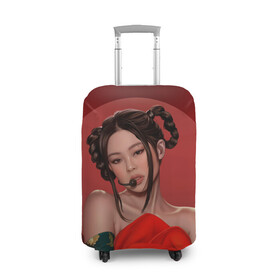 Чехол для чемодана 3D с принтом Дженни BLACKPINK , 86% полиэфир, 14% спандекс | двустороннее нанесение принта, прорези для ручек и колес | black pink | blackpink | pop | блэк пинк | ким дженни | ким джи су | корейцы | лалиса манобан | музыка | поп | попса | розэ