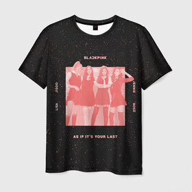Мужская футболка 3D с принтом Pink blank , 100% полиэфир | прямой крой, круглый вырез горловины, длина до линии бедер | black pink | blackpink | pop | блэк пинк | ким дженни | ким джи су | корейцы | лалиса манобан | музыка | поп | попса | розэ