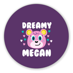 Коврик для мышки круглый с принтом Dreamy Megan , резина и полиэстер | круглая форма, изображение наносится на всю лицевую часть | animal crossing | game | games | анимал | играб игры | изабель | кросинг | кроссинг | мистер ресетти | том нук | энимал