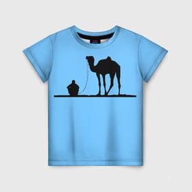 Детская футболка 3D с принтом Верблюд , 100% гипоаллергенный полиэфир | прямой крой, круглый вырез горловины, длина до линии бедер, чуть спущенное плечо, ткань немного тянется | выносливость | мощь | пустыня | спокойствие | тень