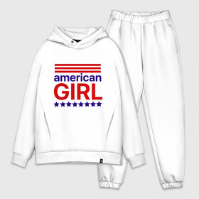 Мужской костюм хлопок OVERSIZE с принтом American girl ,  |  | american girl | америка | американская девочка | красный | синий | сша