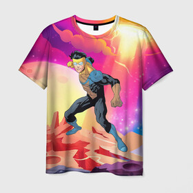 Мужская футболка 3D с принтом Марк Грэйсон Неуязвимый , 100% полиэфир | прямой крой, круглый вырез горловины, длина до линии бедер | damien darkblood | invincible | superman | марк грэйсон | мультсериал | неуязвимый | супергерой