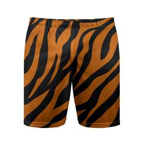 Мужские шорты спортивные с принтом Тигровый Камуфляж ,  |  | camo | tiger | камуфляж | полосы | тигр