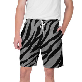 Мужские шорты 3D с принтом Камуфляж Зебра ,  полиэстер 100% | прямой крой, два кармана без застежек по бокам. Мягкая трикотажная резинка на поясе, внутри которой широкие завязки. Длина чуть выше колен | camo | zebra | зебра | камуфляж | полосы