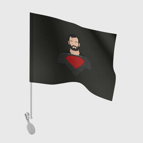 Флаг для автомобиля с принтом Кал Эл , 100% полиэстер | Размер: 30*21 см | dc comics | superman | кларк кент | лига справедливости | супермен