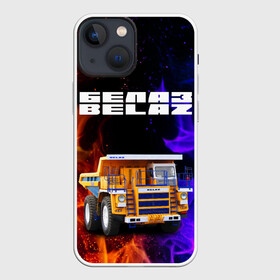 Чехол для iPhone 13 mini с принтом БЕЛАЗ   BELAZ   ОГОНЬ   FIRE ,  |  | belaz | автомобиль | белаз | белорусский автомобильный завод | бульдозеры | грузовик | карьерная техника | мега грузовик | погрузчики | тягач.