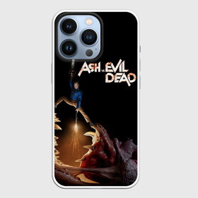 Чехол для iPhone 13 Pro с принтом Эш против демона ,  |  | army of darkness | ash versus evil dead | ash williams | blood | book | boomstick | chainsaw | demon | groovy | gun | monster | necronomicon | zombie | армия тьмы | бензопила | бум палка | демон | зло | зомби | книга | кровь | монстр | некрономикон | ружь