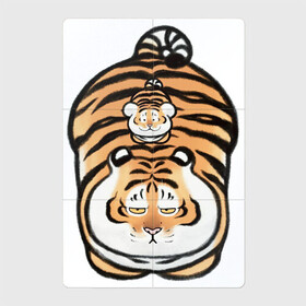 Магнитный плакат 2Х3 с принтом Семейка тигров , Полимерный материал с магнитным слоем | 6 деталей размером 9*9 см | Тематика изображения на принте: арт | рисунок | семья больших котиков | семья котиков | тигр | тигрёнок | тигры