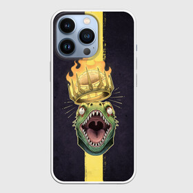 Чехол для iPhone 13 Pro с принтом King Caiman ,  |  | Тематика изображения на принте: anime | caiman | dorohedoro | kaiman | magician killer | manga | nikaido | noi | shin | аниме | дорохедоро | кайман | маги | магия | манга | никадо | нои | шин