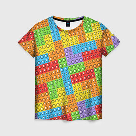 Женская футболка 3D с принтом POP IT / SIMPLE DIMPLE , 100% полиэфир ( синтетическое хлопкоподобное полотно) | прямой крой, круглый вырез горловины, длина до линии бедер | dimple | pop | pop it | simple | squish | димпл | поп | поп ит | симпл | сквиш