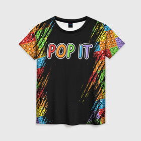 Женская футболка 3D с принтом POP IT SIMPLE DIMPLE , 100% полиэфир ( синтетическое хлопкоподобное полотно) | прямой крой, круглый вырез горловины, длина до линии бедер | dimple | pop | pop it | simple | squish | димпл | поп | поп ит | симпл | сквиш