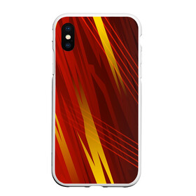 Чехол для iPhone XS Max матовый с принтом Red sport style , Силикон | Область печати: задняя сторона чехла, без боковых панелей | 3d | 3д | sport | абстракция | линии | паттерн | соты | спортивный стиль | текстуры