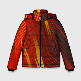 Зимняя куртка для мальчиков 3D с принтом Red sport style , ткань верха — 100% полиэстер; подклад — 100% полиэстер, утеплитель — 100% полиэстер | длина ниже бедра, удлиненная спинка, воротник стойка и отстегивающийся капюшон. Есть боковые карманы с листочкой на кнопках, утяжки по низу изделия и внутренний карман на молнии. 

Предусмотрены светоотражающий принт на спинке, радужный светоотражающий элемент на пуллере молнии и на резинке для утяжки | 3d | 3д | sport | абстракция | линии | паттерн | соты | спортивный стиль | текстуры