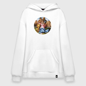 Худи SuperOversize хлопок с принтом Holy Family with St John the , 70% хлопок, 30% полиэстер, мягкий начес внутри | карман-кенгуру, эластичная резинка на манжетах и по нижней кромке, двухслойный капюшон
 | Тематика изображения на принте: адам | бог | картина | картина микеланджело | мадонна брюгге | мадонна дони | микеланджело | микелянджело | моисей | мучения святого антония | оплакивание христа | рука адама | рука бога