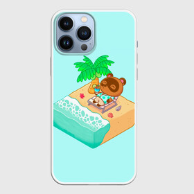 Чехол для iPhone 13 Pro Max с принтом Beach Crossing ,  |  | Тематика изображения на принте: animal crossing | game | games | анимал | играб игры | изабель | кросинг | кроссинг | мистер ресетти | том нук | энимал