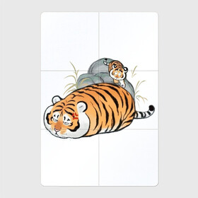 Магнитный плакат 2Х3 с принтом Дикая семейка , Полимерный материал с магнитным слоем | 6 деталей размером 9*9 см | арт | бамбук | камень | камни | рисунок | семья больших котиков | семья котиков | тигр | тигрёнок | тигриная семейка | тигриная семья | тигры