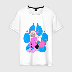 Мужская футболка хлопок с принтом Dog Furry , 100% хлопок | прямой крой, круглый вырез горловины, длина до линии бедер, слегка спущенное плечо. | animal | anthro | covered in fur | dog | furry | fursuit | покрытый мехом | собака | фурри