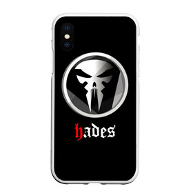 Чехол для iPhone XS Max матовый с принтом Hades , Силикон | Область печати: задняя сторона чехла, без боковых панелей | hades | roguelike | бесконечные круги ада | клыки | компьютерная игра | череп | эмблема