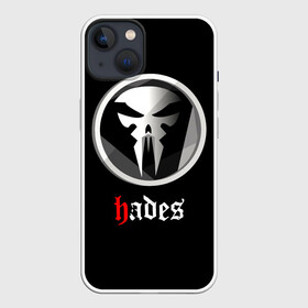 Чехол для iPhone 13 с принтом Hades ,  |  | hades | roguelike | бесконечные круги ада | клыки | компьютерная игра | череп | эмблема