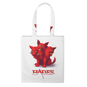 Шоппер 3D с принтом Hades wolf , 100% полиэстер | Плотность: 200 г/м2; Размер: 34×35 см; Высота лямок: 30 см | hades | puppy | red | roguelike | three headed | wolf | бесконечные круги ада | волк | компьютерная игра | красный | трехглавый | щенок