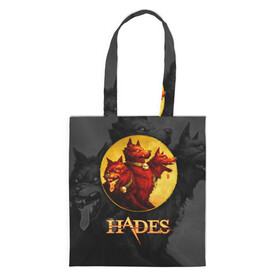 Шоппер 3D с принтом Hades wolf , 100% полиэстер | Плотность: 200 г/м2; Размер: 34×35 см; Высота лямок: 30 см | hades | roguelike | бесконечные круги ада | волк | компьютерная игра | красный | трехглавый