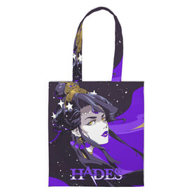 Шоппер 3D с принтом Hades Nyx , 100% полиэстер | Плотность: 200 г/м2; Размер: 34×35 см; Высота лямок: 30 см | nyx | roguelike | бесконечные круги ада | звезды | компьютерная игра | космос | мифология | никс