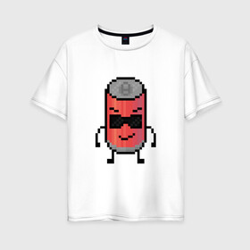 Женская футболка хлопок Oversize с принтом Крутая кола , 100% хлопок | свободный крой, круглый ворот, спущенный рукав, длина до линии бедер
 | 8bit | cola | pixel | банка | кола | пиксели