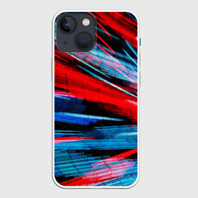 Чехол для iPhone 13 mini с принтом АНАГЛИФ И НИЧЕГО БОЛЬШЕ ,  |  | anaglyph | glitch. | red and blue | абстракция | анаглиф | глитч | графический эффект | красный синий | неон | свечение | фонари