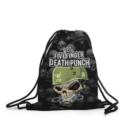 Рюкзак-мешок 3D с принтом Five Finger Death Punch 5FDP (Z) , 100% полиэстер | плотность ткани — 200 г/м2, размер — 35 х 45 см; лямки — толстые шнурки, застежка на шнуровке, без карманов и подкладки | Тематика изображения на принте: 5fdp | 5фдп | ffdp | five finger death punch | ivan moody | living the dream | zoltan bathory | альтернатива | грув метал | золтан батори | музыка | ню метал | рок | хард рок