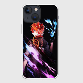 Чехол для iPhone 13 mini с принтом ТАРТАЛЬЯ   GENSHIN IMPACT NEON ,  |  | Тематика изображения на принте: childe | genshin impact | гениш импакт | генши импакт | геншин импакт | игра | тарталья | чайльд