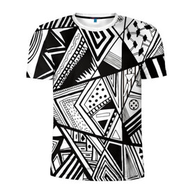 Мужская футболка 3D спортивная с принтом абстракционизм , 100% полиэстер с улучшенными характеристиками | приталенный силуэт, круглая горловина, широкие плечи, сужается к линии бедра | Тематика изображения на принте: 3d | абстракционизм | геометрия | мозаика | хаос