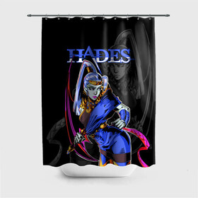 Штора 3D для ванной с принтом Hades Megaera , 100% полиэстер | плотность материала — 100 г/м2. Стандартный размер — 146 см х 180 см. По верхнему краю — пластиковые люверсы для креплений. В комплекте 10 пластиковых колец | hades | megaera | roguelike | аид | бесконечные круги ада | компьютерная игра | мегера | мифология