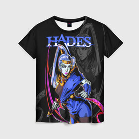 Женская футболка 3D с принтом Hades Megaera , 100% полиэфир ( синтетическое хлопкоподобное полотно) | прямой крой, круглый вырез горловины, длина до линии бедер | hades | megaera | roguelike | аид | бесконечные круги ада | компьютерная игра | мегера | мифология